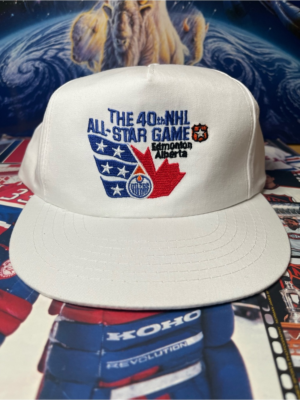 80s NHL All-STAR Game 1989 snapback Hat cap Edmonton hockey Canada Oilers